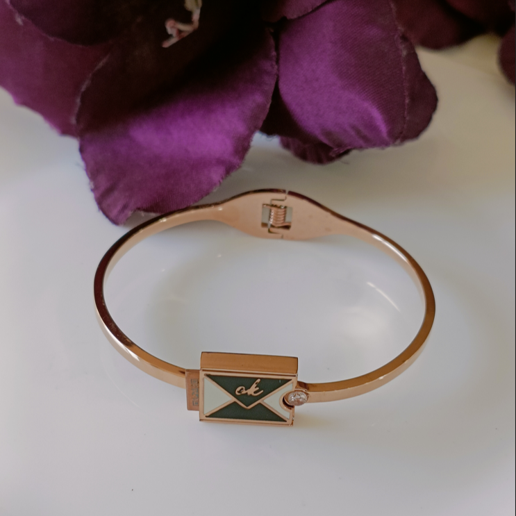 Stainless Steel Rosegold Plated Letter Box Kada