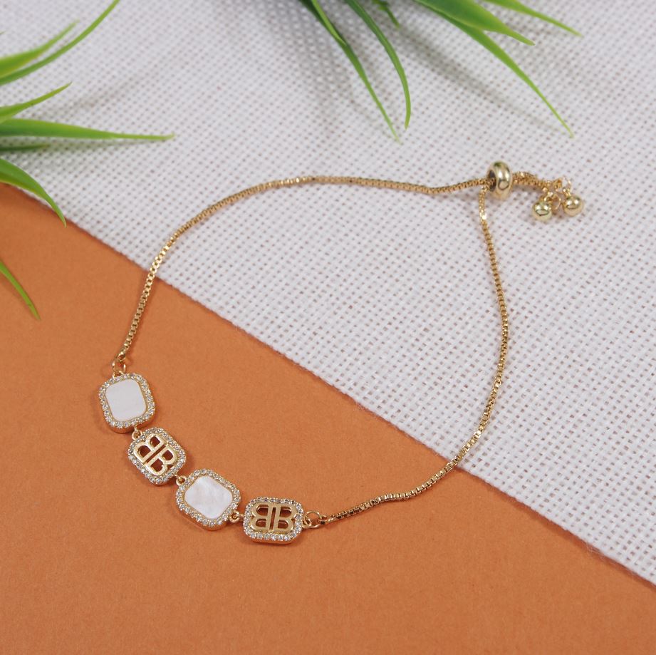 Korean Gold Plated Dual B letter Adjustable Bracelet