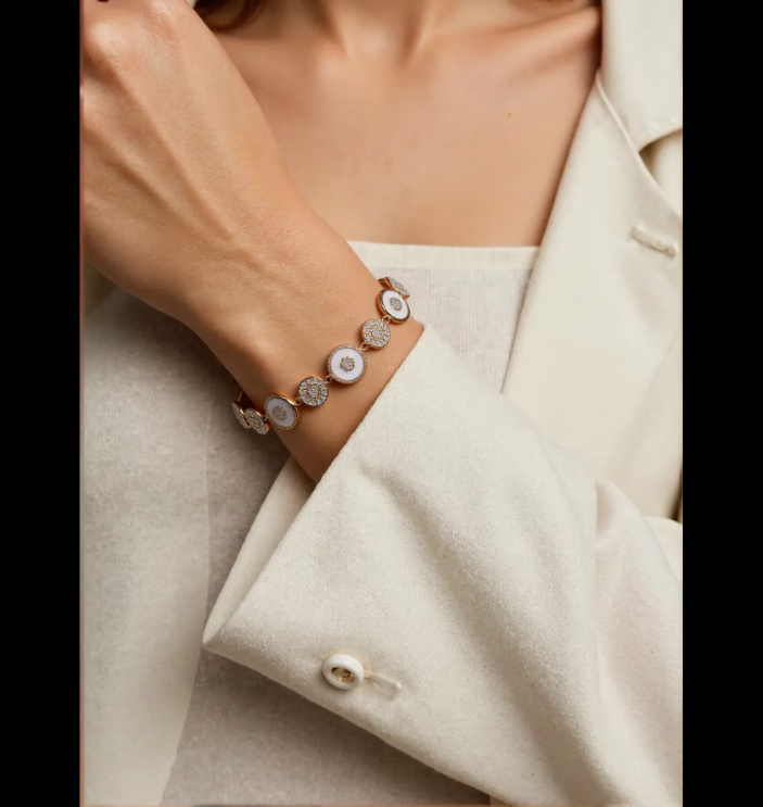 Korean Rosegold Plated Opal CZ stone Adjustable Bracelet